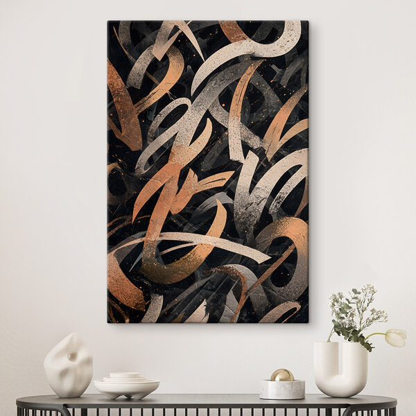 Vászonképek Black and orange brush strokes (Cikkszám: s49246)