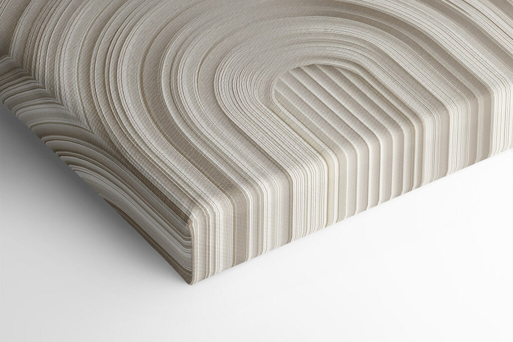 White wall with curved shapes