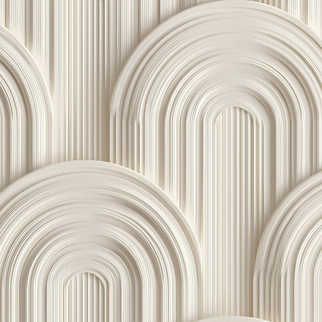White wall with curved shapes