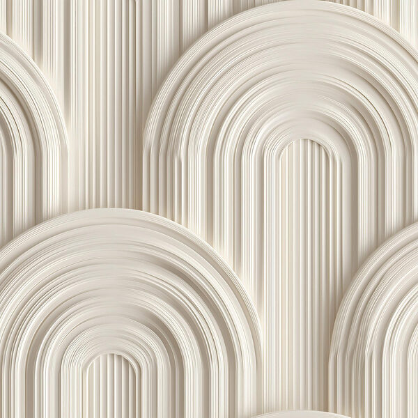 White wall with curved shapes