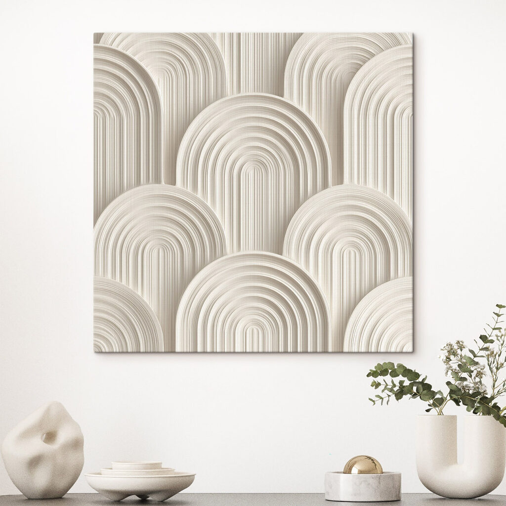 White wall with white circles White wall with white circles