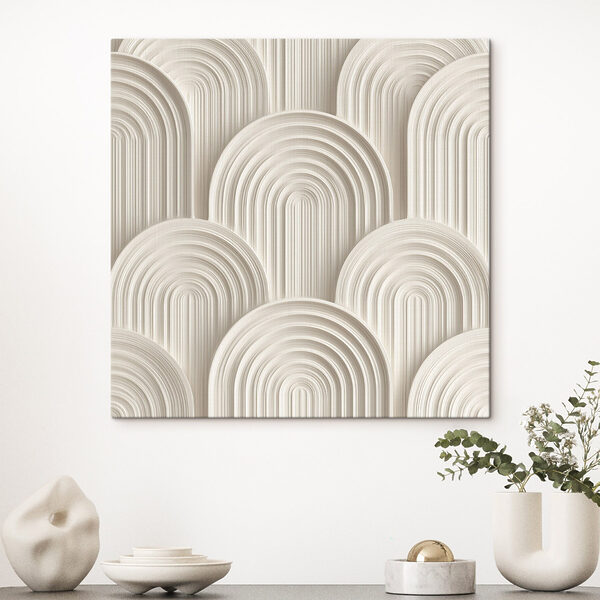 White wall with white circles White wall with white circles