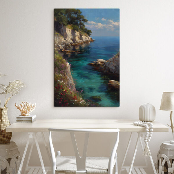 Painting of a body of water
