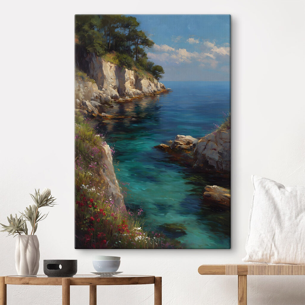 Painting of a body of water