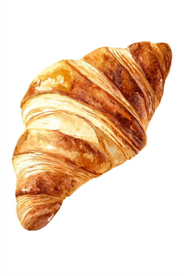 Freshly baked croissant on display Freshly baked croissant on display