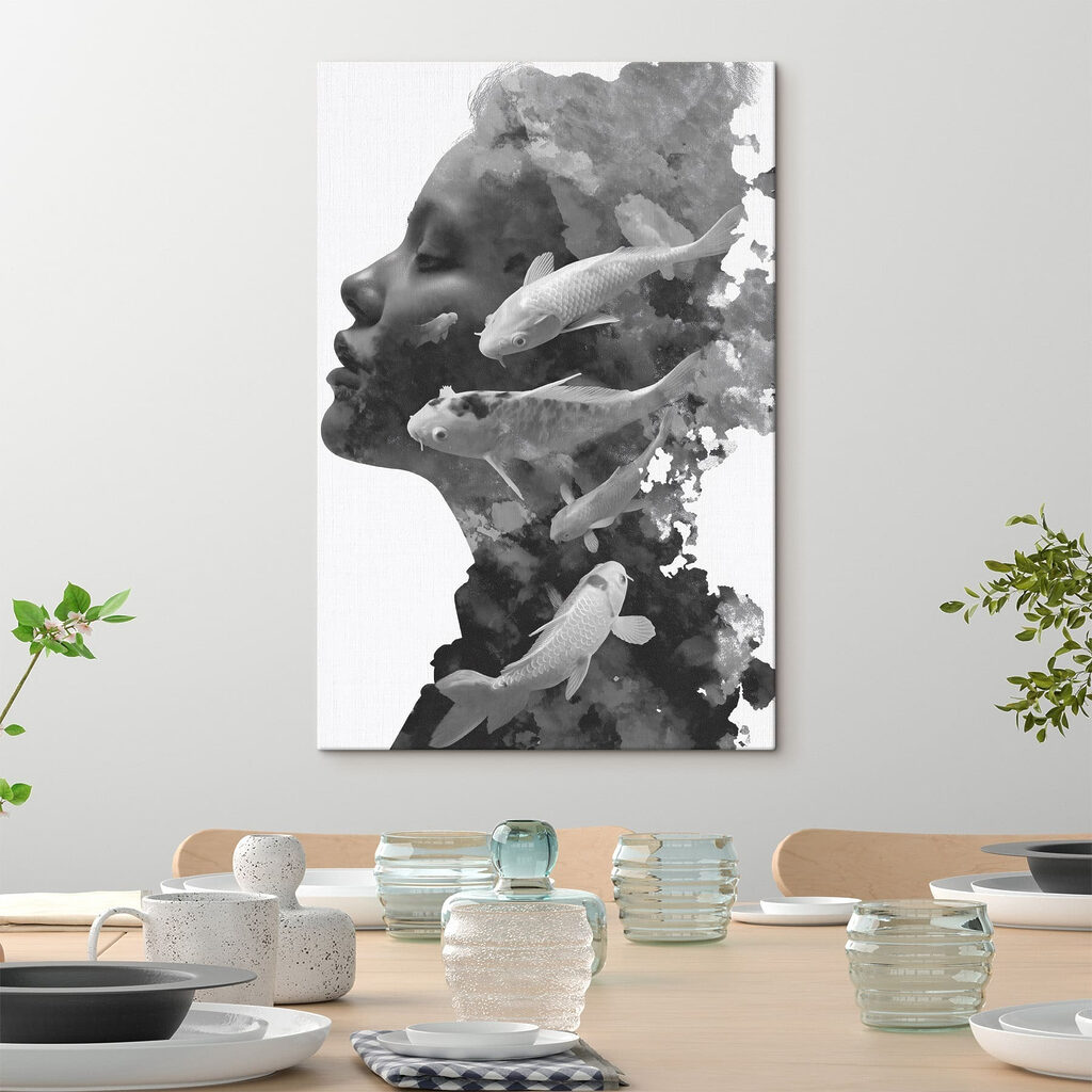 Woman's face with fish