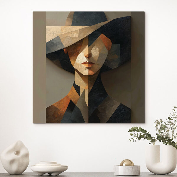 Painting of a woman wearing a hat