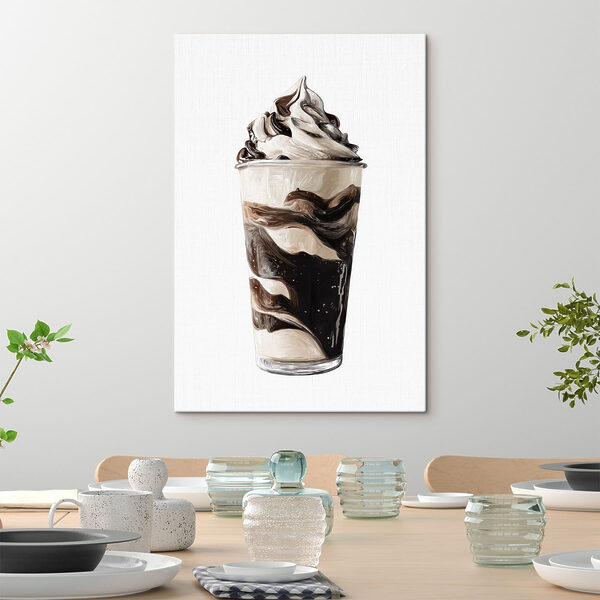 Chocolate and vanilla ice cream in a cup