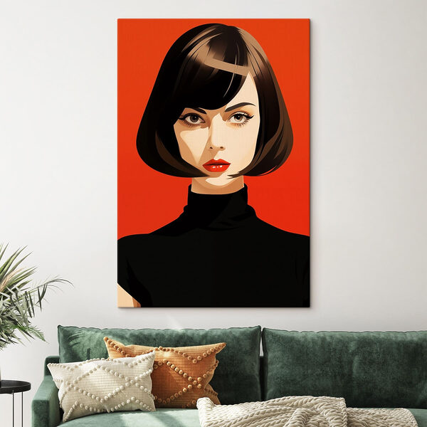 Woman with short black hair Woman with short black hair