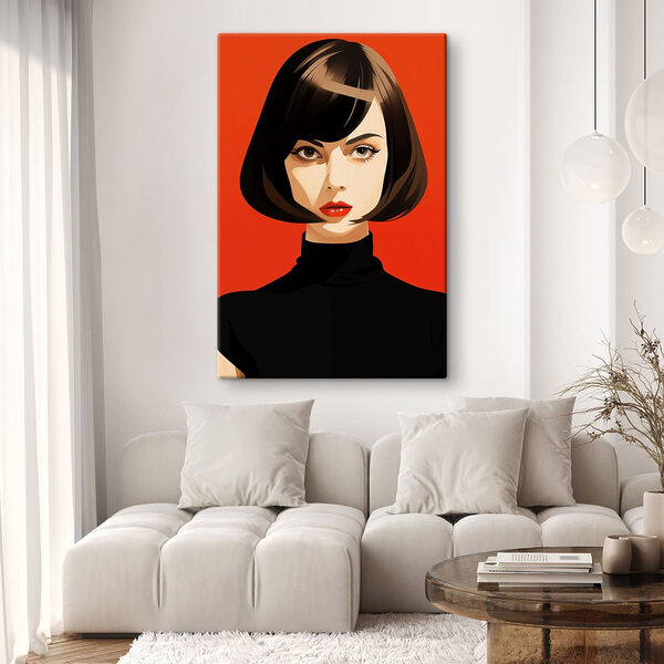 Woman with short black hair Woman with short black hair