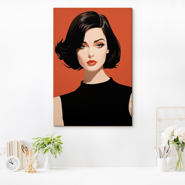 Woman with short black hair