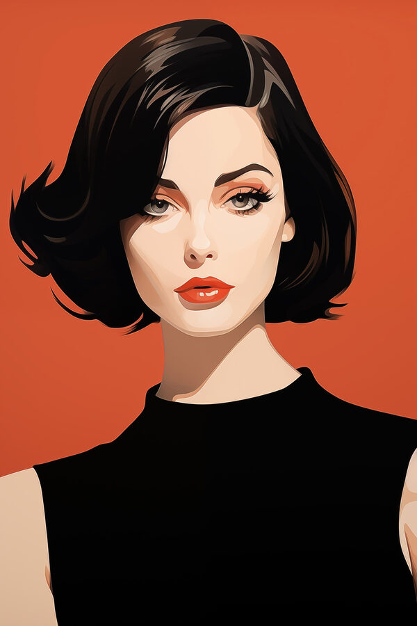 Woman with short black hair
