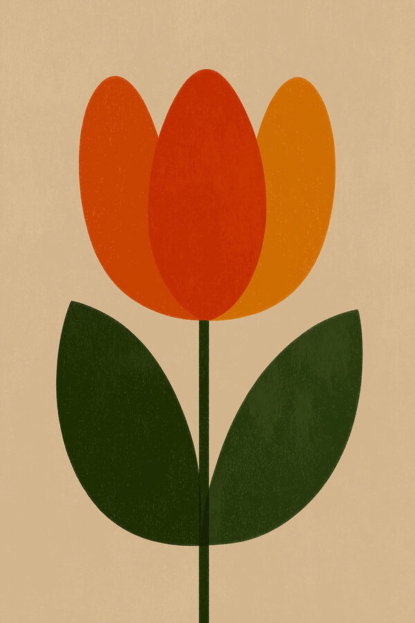Flower with orange and green leaves Flower with orange and green leaves