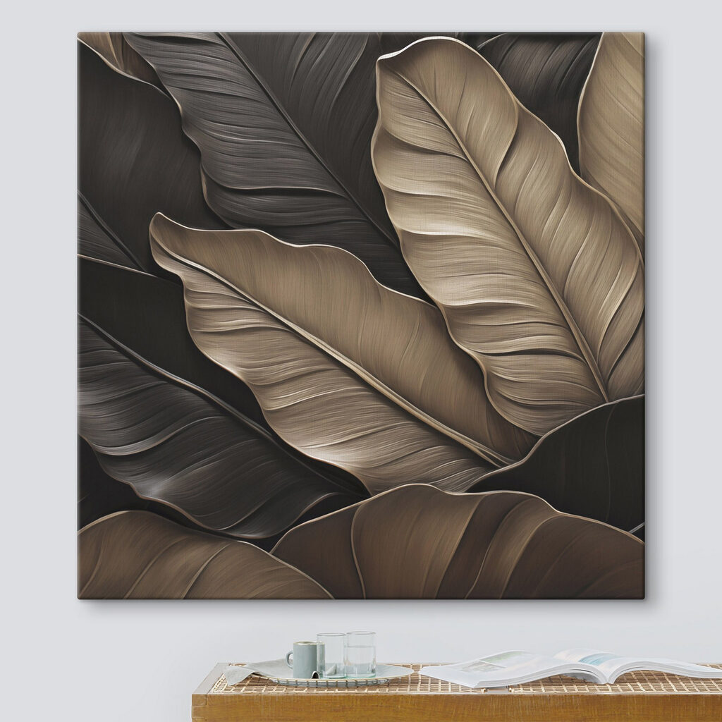 Group of brown and black leaves