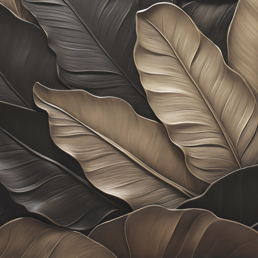 Group of brown and black leaves
