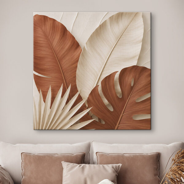 Group of brown and white leaves