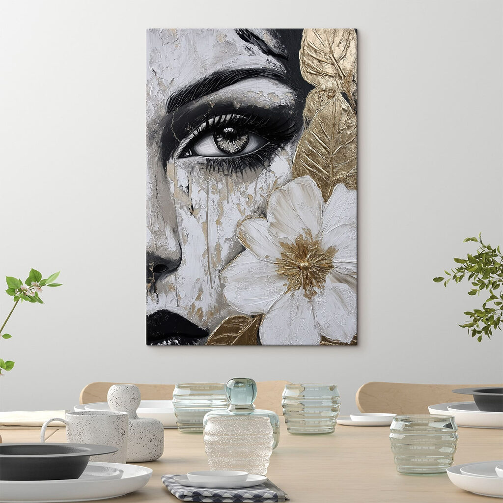 - Striking portrait with flower detail - Striking portrait with flower detail