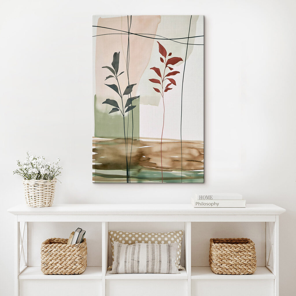 Painting of leaves and a plant Painting of leaves and a plant