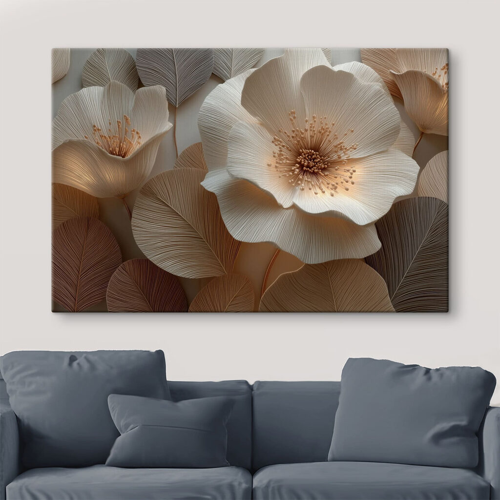 Intricate flower and leaf design artwork
