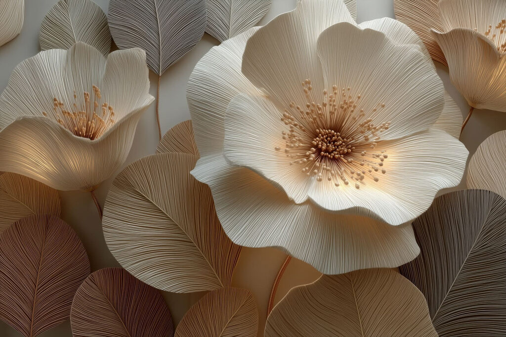 Intricate flower and leaf design artwork