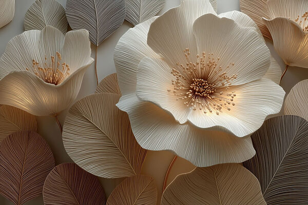 Intricate flower and leaf design artwork
