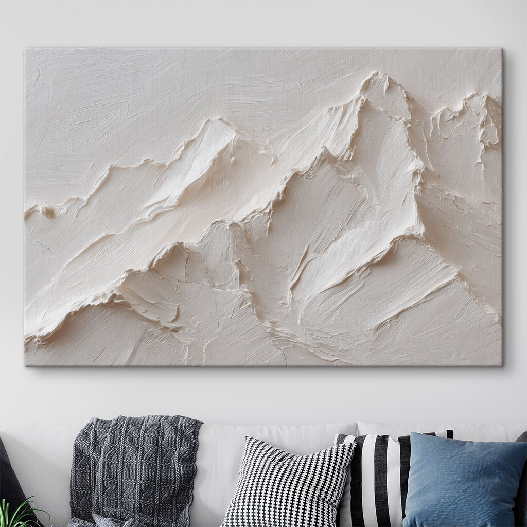 White mountain with a few layers of snow