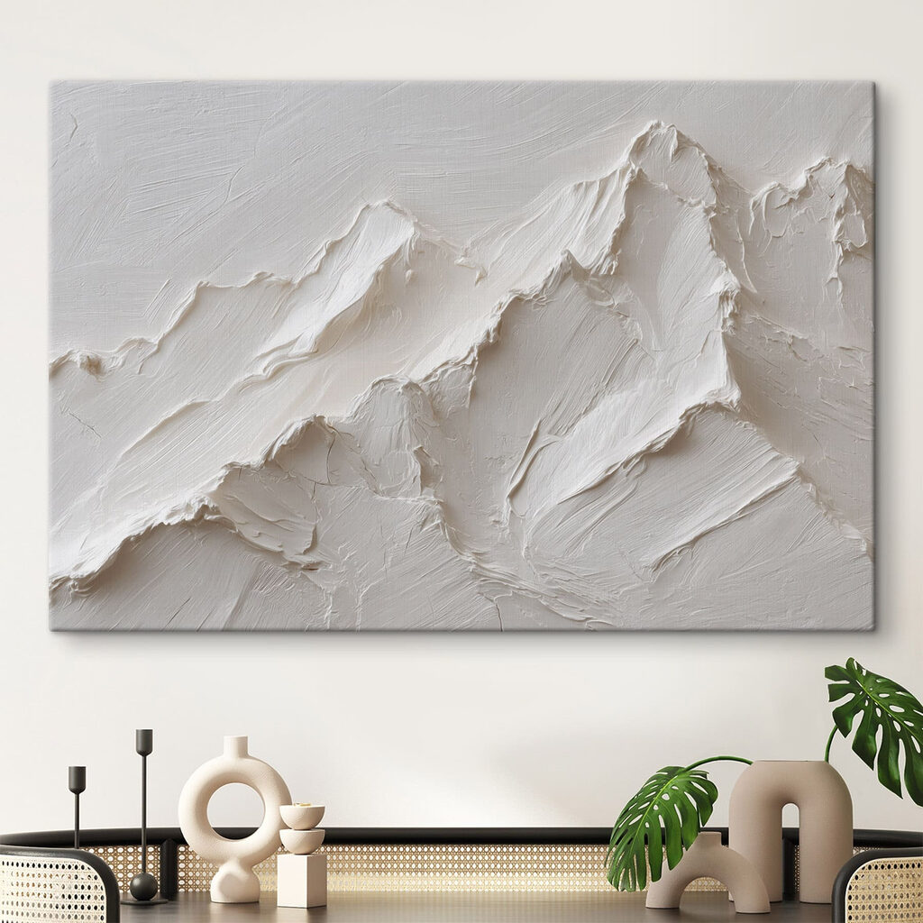 White mountain with a few layers of snow