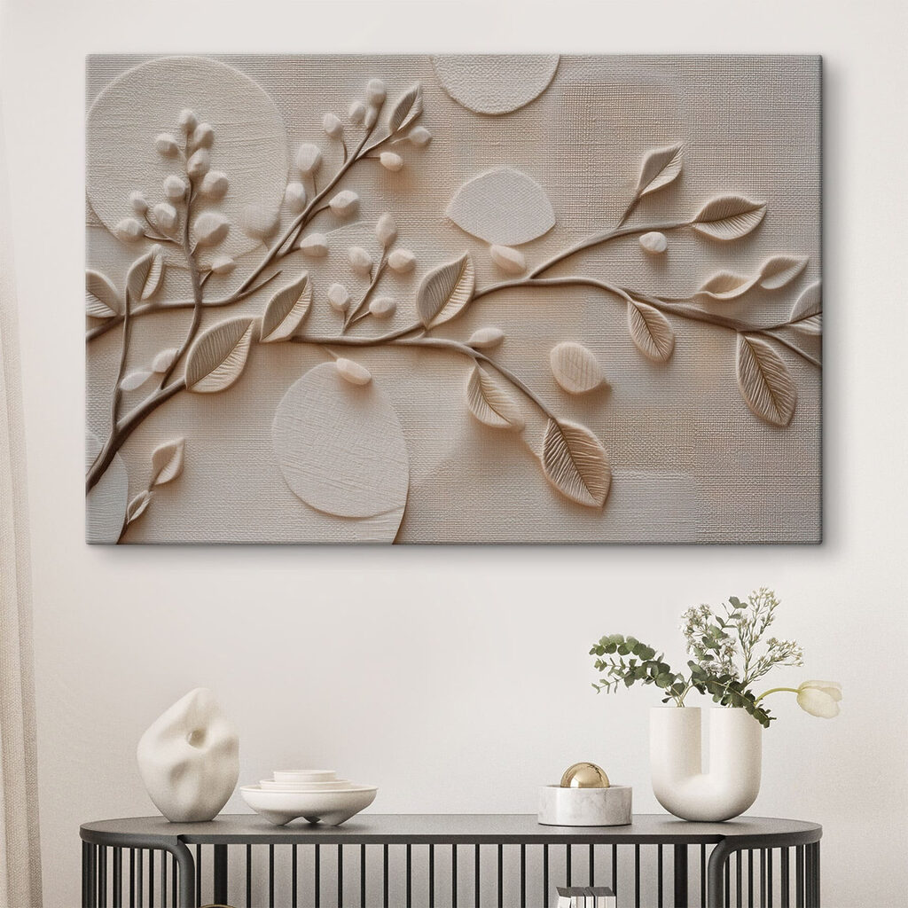 Nature-inspired textured wall art