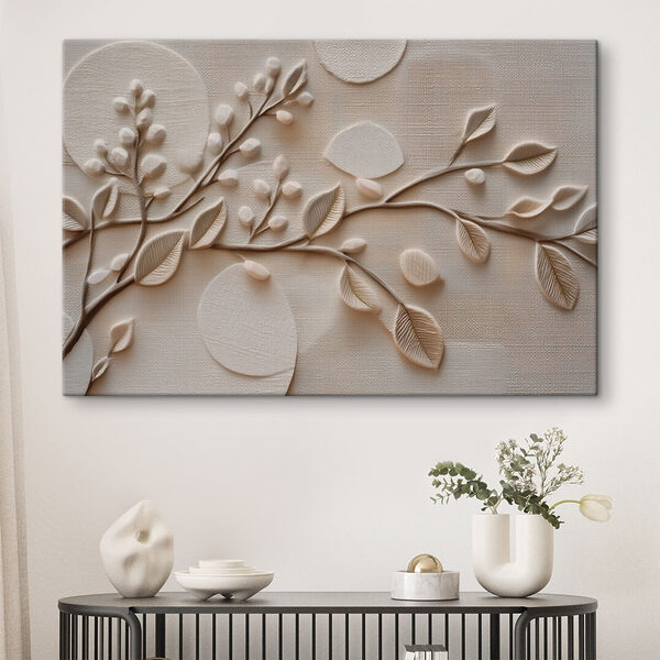 Nature-inspired textured wall art