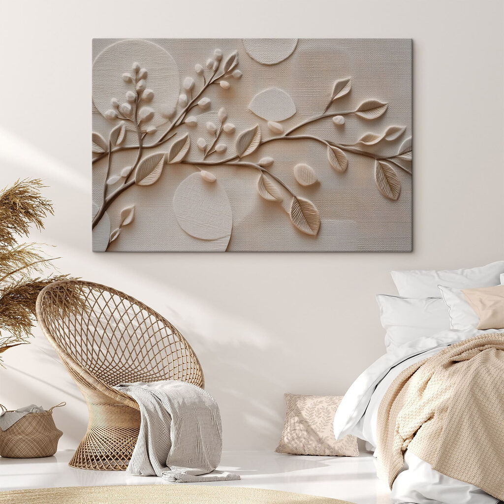 Nature-inspired textured wall art