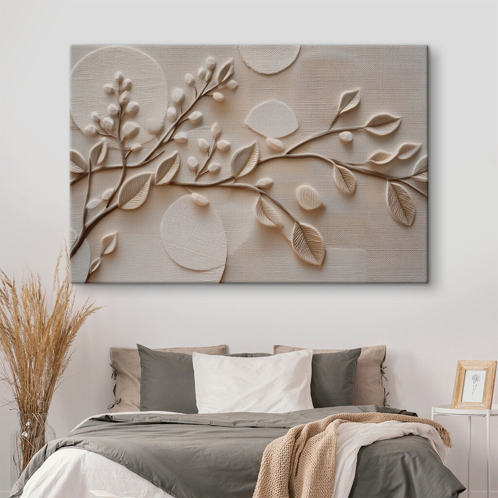 Nature-inspired textured wall art