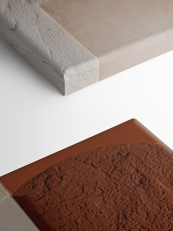 Wall with white and brown shapes Wall with white and brown shapes