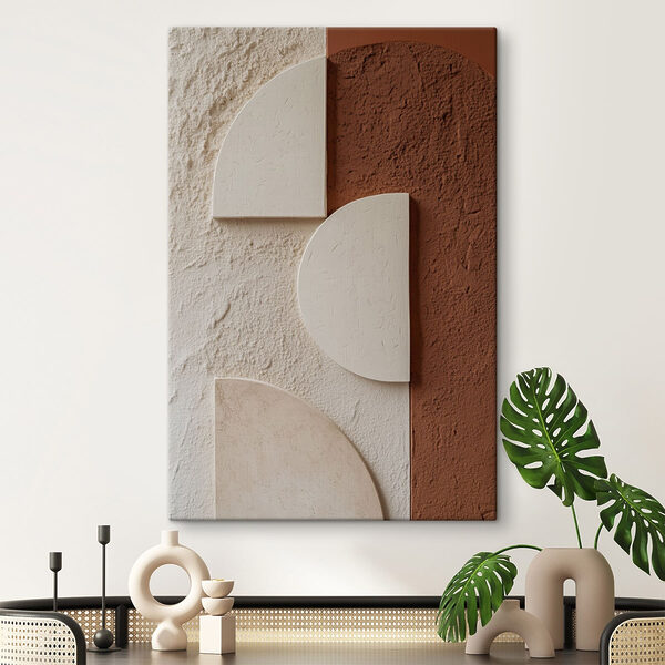 Wall with white and brown shapes Wall with white and brown shapes