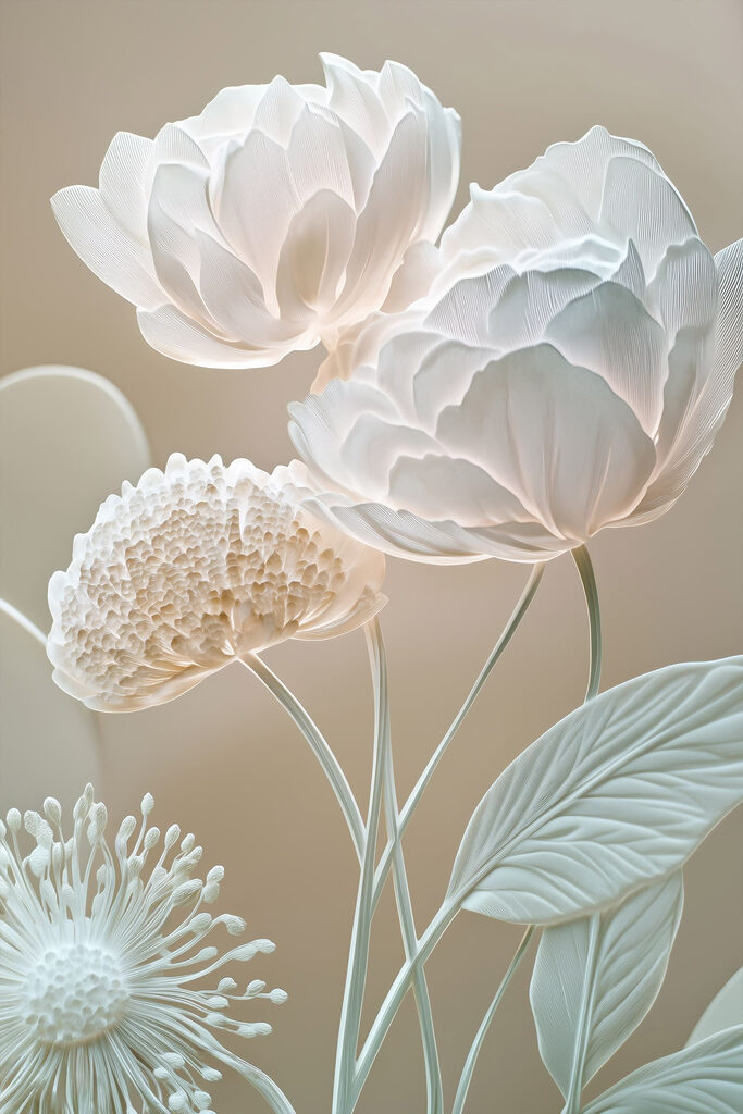 Delicate blooms in soft hues