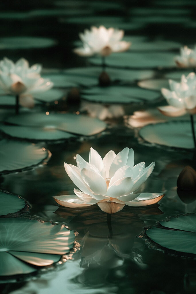 White flower on water