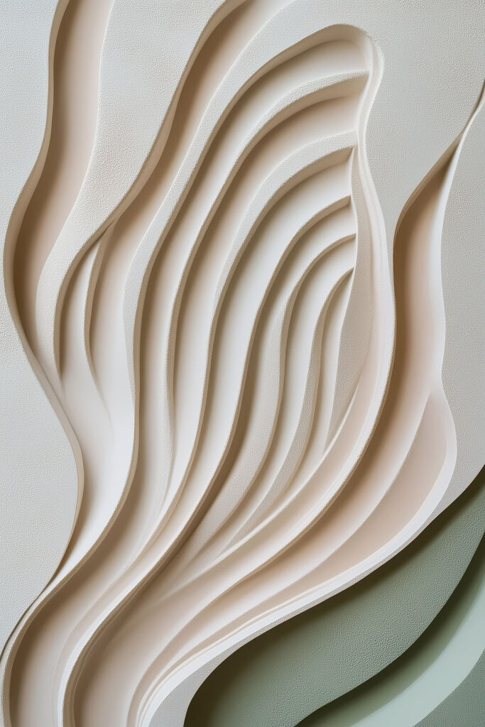 White and grey wall with wavy lines White and grey wall with wavy lines