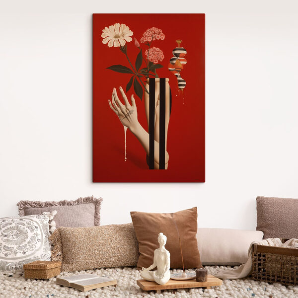 Poster with a hand and flowers Poster with a hand and flowers