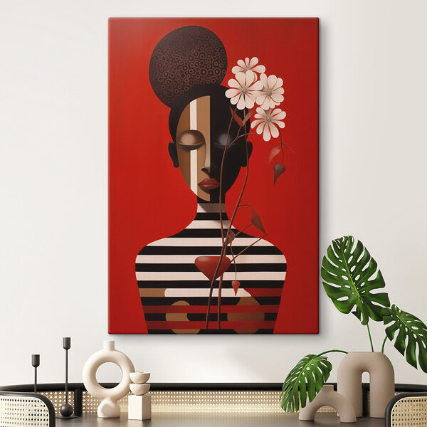 Painting of a woman with flowers Painting of a woman with flowers