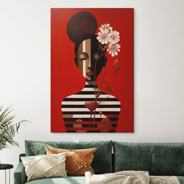 Painting of a woman with flowers Painting of a woman with flowers