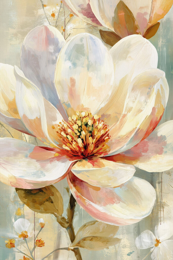 Delicate bloom in soft pastel hues