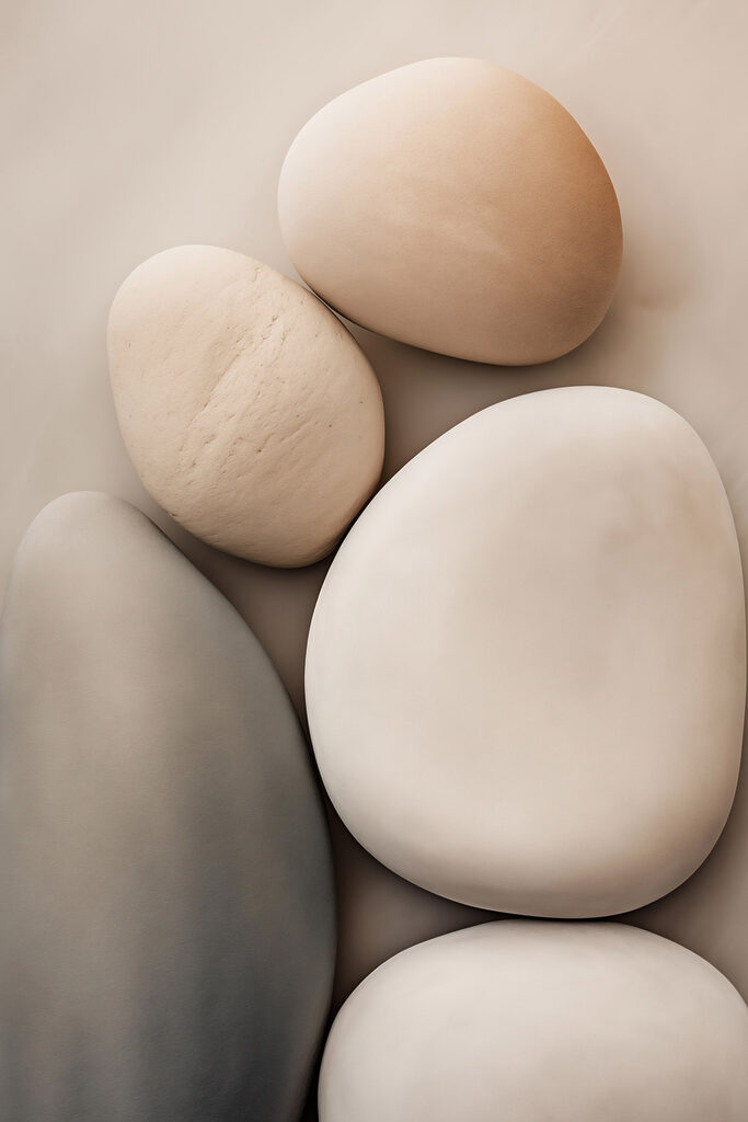 Group of white and grey rocks