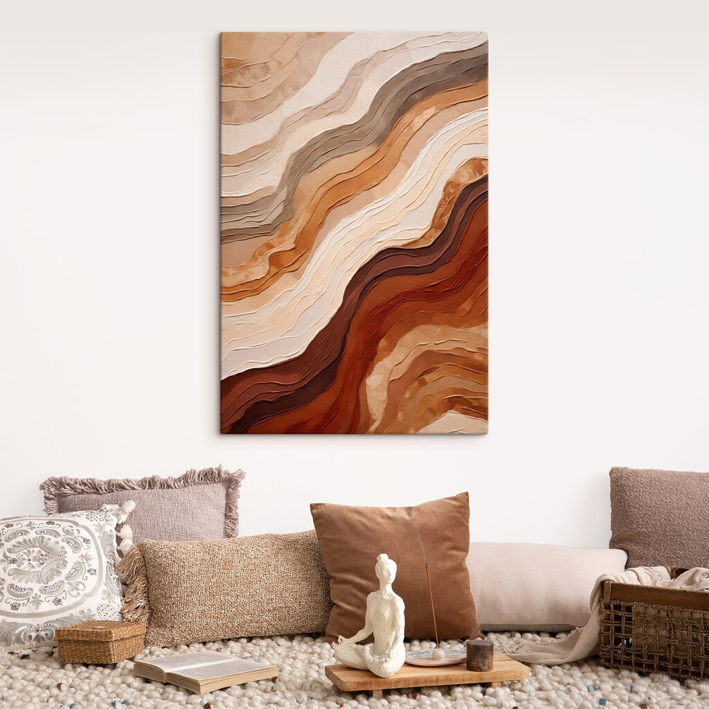Soft earth tones in flowing patterns