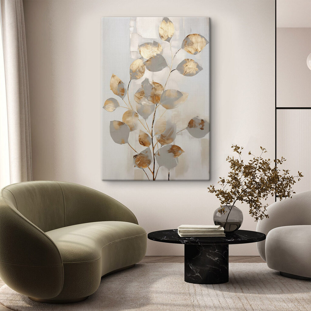 Painting of a branch with leaves