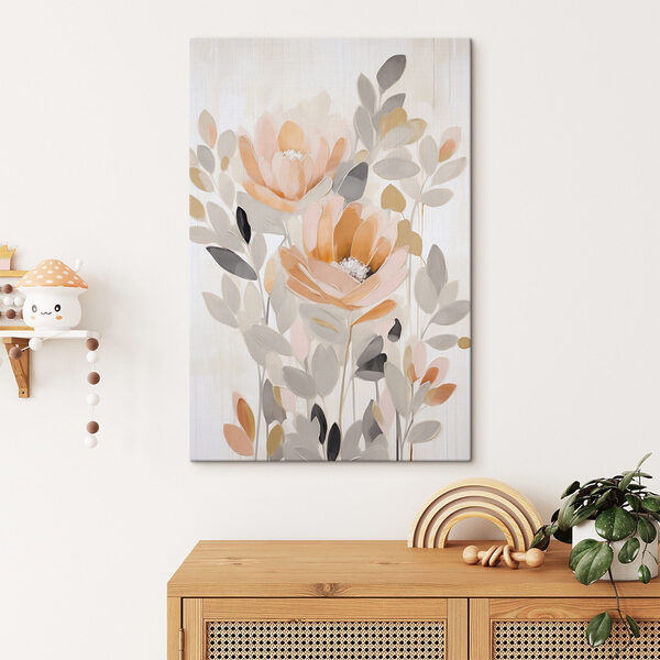Painting of flowers and leaves