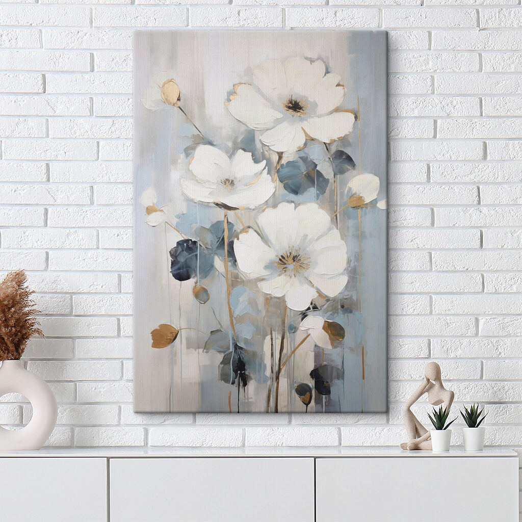 Painting of white flowers