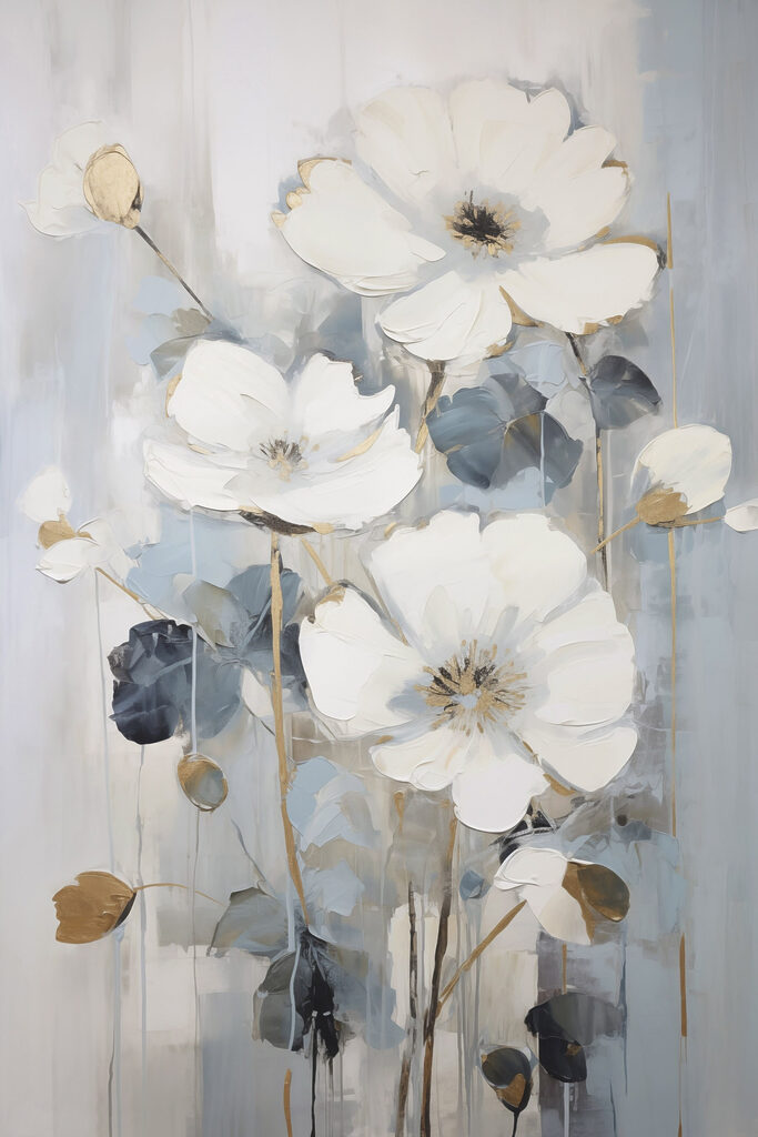 Painting of white flowers