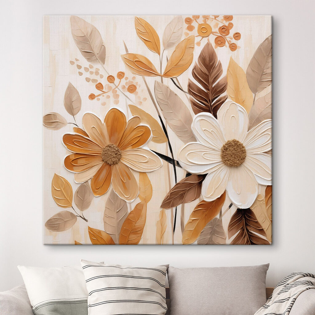 Painting of flowers and leaves Painting of flowers and leaves
