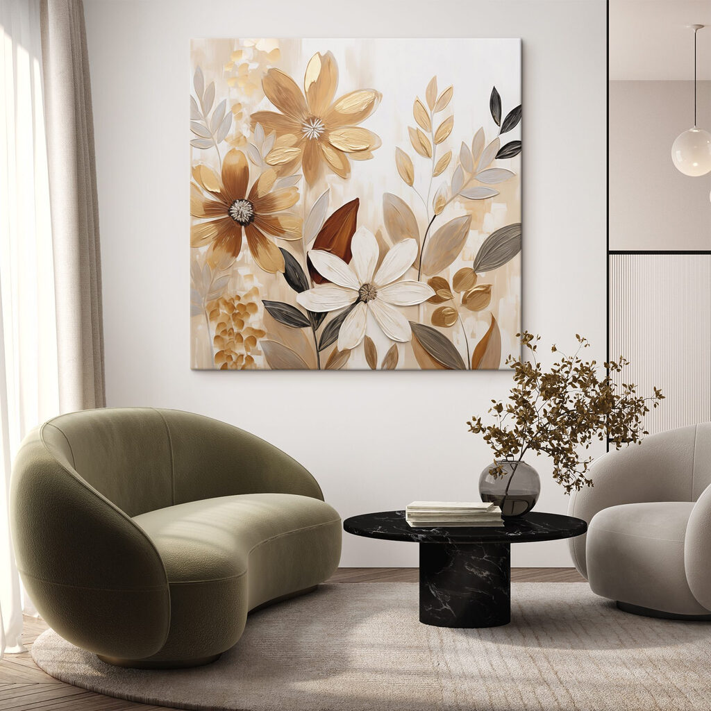 Painting of flowers and leaves Painting of flowers and leaves