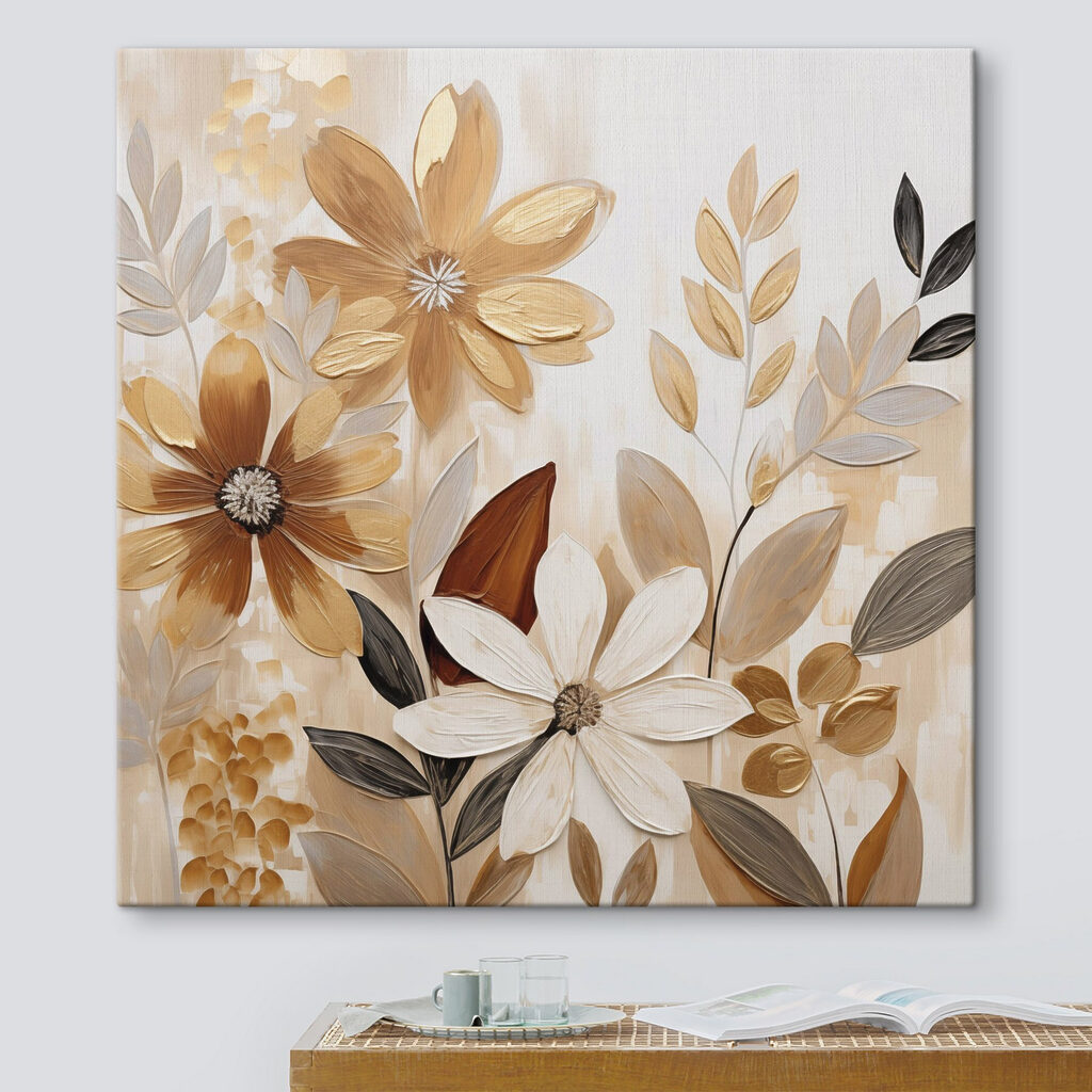 Painting of flowers and leaves Painting of flowers and leaves