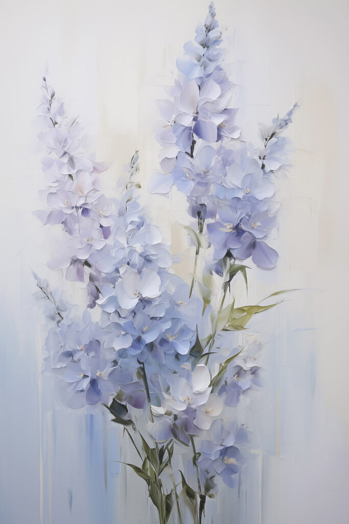 Painting of flowers on a white background Painting of flowers on a white background